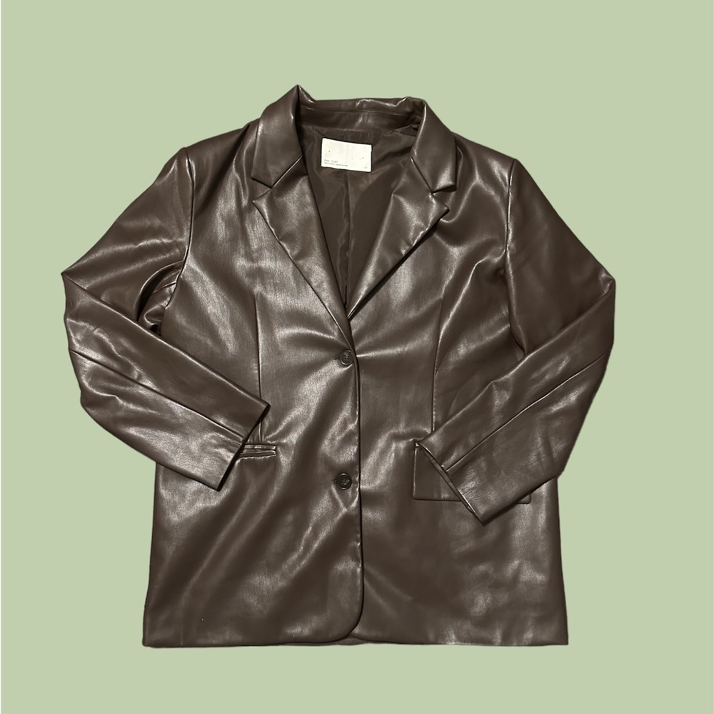 Oak + Fort vegan leather blazer